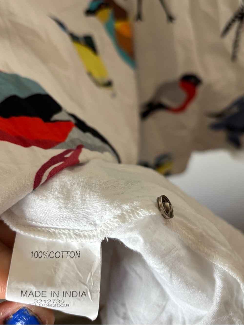 Eshakti White Retro Short Sleeve Bird Print Eclectic Dress - Picture 6 of 10